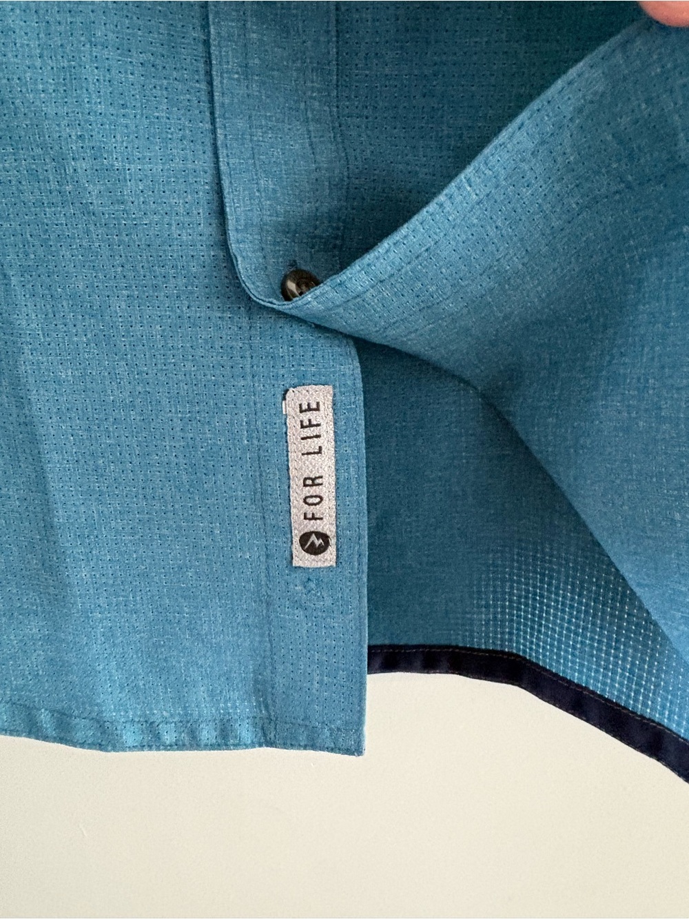 Marmot Men’s Short-Sleeve Button-Up Shirt Teal Blue Front Pocket #H54500 Size L - Picture 4 of 6